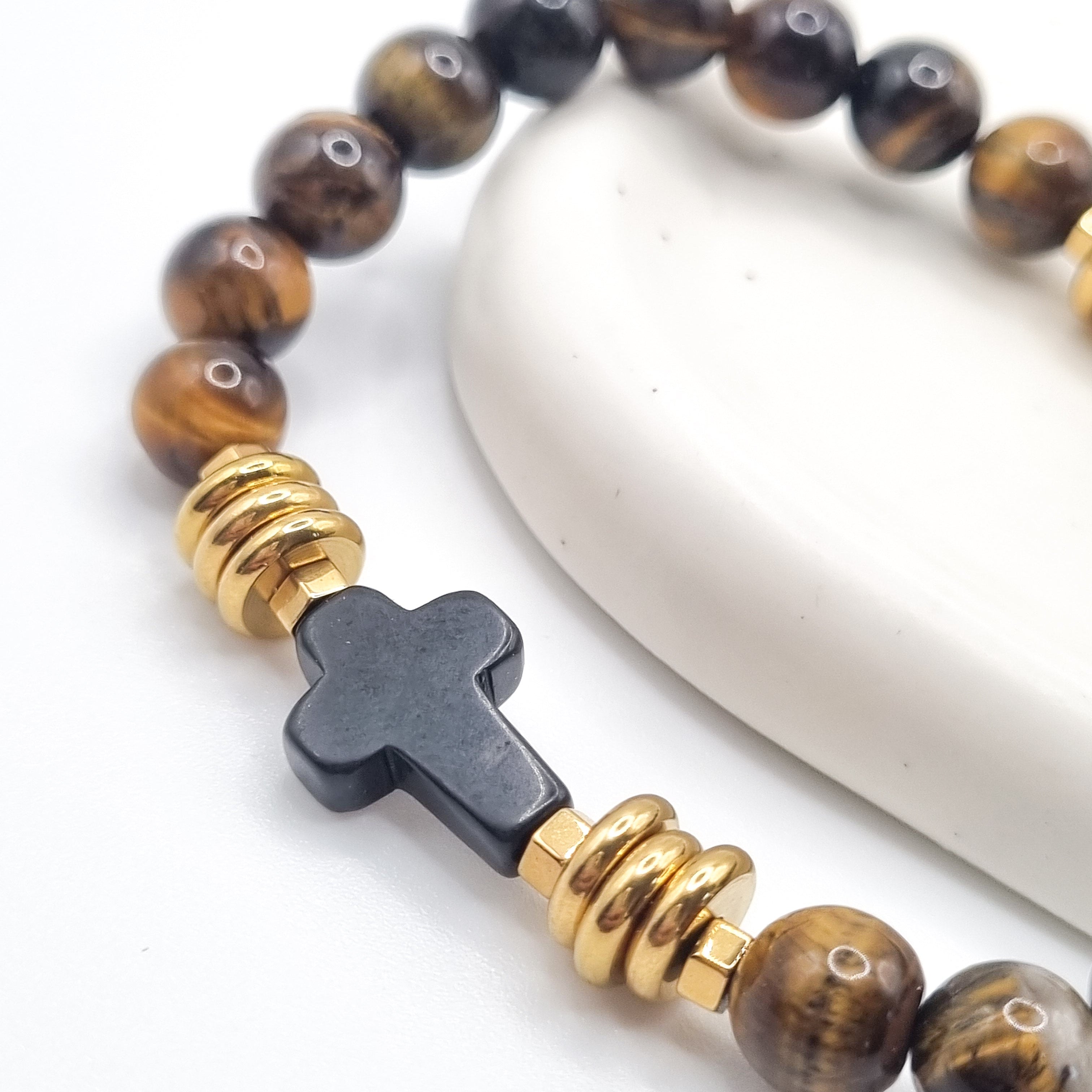 Bracelet protecteur OBSIDIAN CROSS